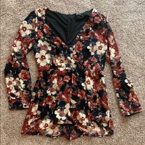Long sleeve floral romper